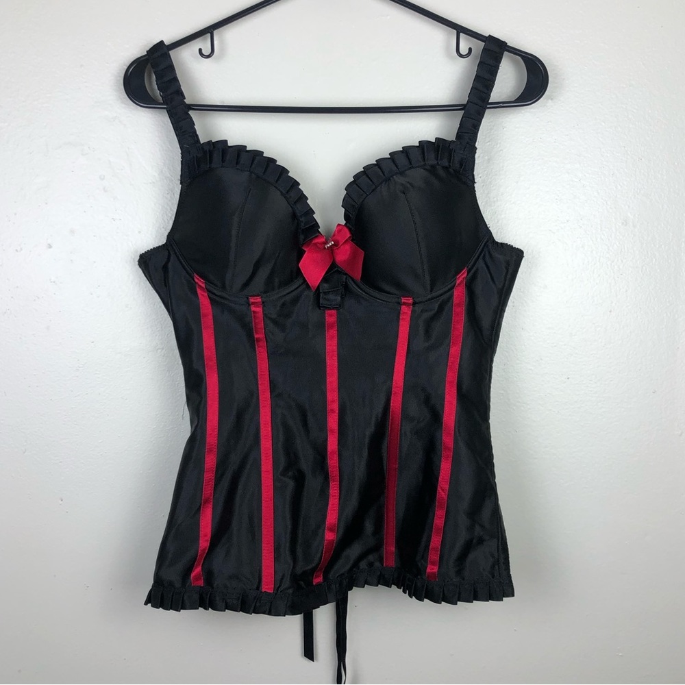 Fredericks Of Hollywood Black and Red Corset Top - Picture 1 of 7